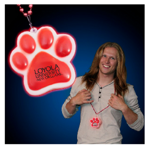 Light Up Red Paw Print Necklace - Minimum 288